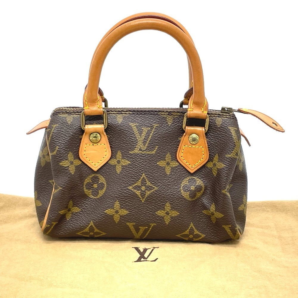 Louis Vuitton Monogram Mini Speedy Bag Pouch Handbag Brown
